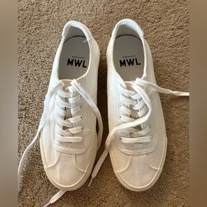 Madewell Sidewalk Sneakers Low Top White canvas size 7.5 Women 6 Men